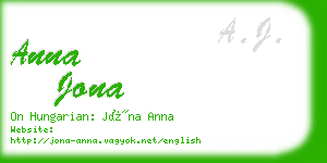 anna jona business card